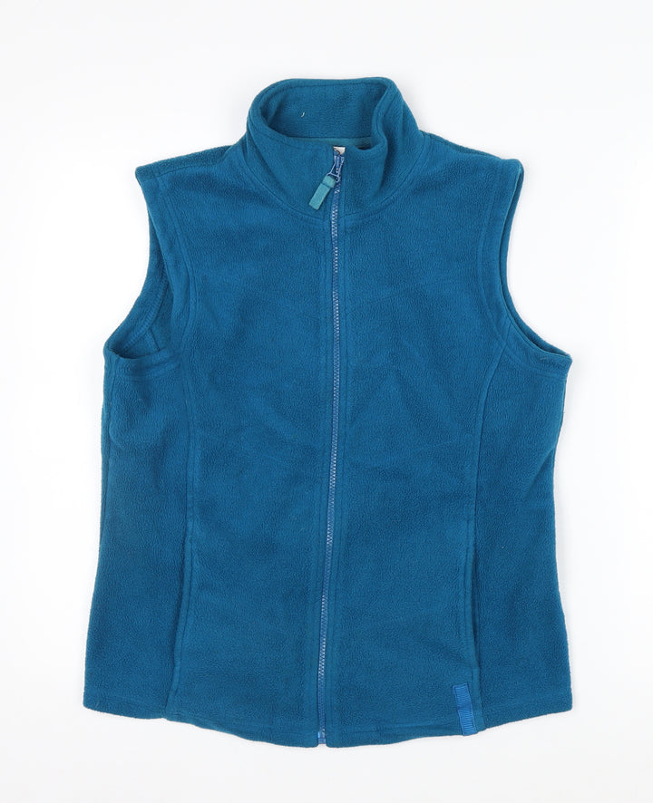 M&Co Women’s Blue Fleece Zip Waistcoat Bodywarmer M
