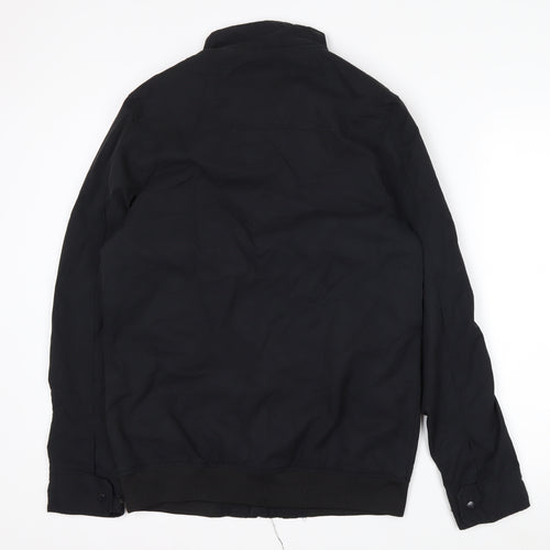 F&F Men’s Black Cotton Nylon Bomber Jacket Size S Regular Fit