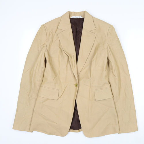 Marks and Spencer Autograph Beige Women's Blazer Size 12 Single-Breasted Jacket