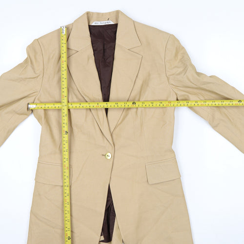 Marks and Spencer Autograph Beige Women's Blazer Size 12 Single-Breasted Jacket