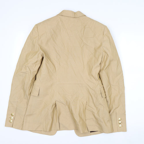 Marks and Spencer Autograph Beige Women's Blazer Size 12 Single-Breasted Jacket