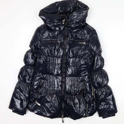 Sosina Women's Blue Puffer Jacket Size 16 Hooded Winter Coat