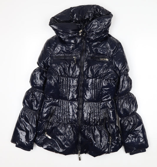 Sosina Women's Blue Puffer Jacket Size 16 Hooded Winter Coat