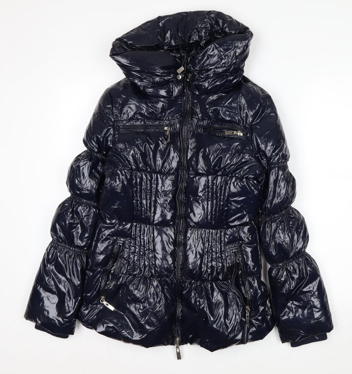 Sosina Women's Blue Puffer Jacket Size 16 Hooded Winter Coat