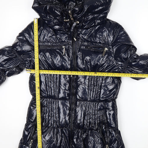 Sosina Women's Blue Puffer Jacket Size 16 Hooded Winter Coat