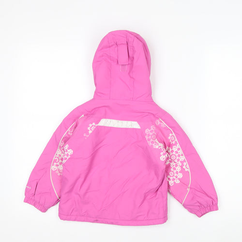 Columbia Girls Pink Floral Hooded Winter Puffer Jacket 3 Years Waterproof