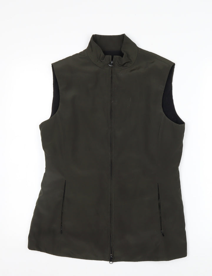 Planet Womens Green Size 8 Sleeveless Zip Waistcoat Bodywarmer