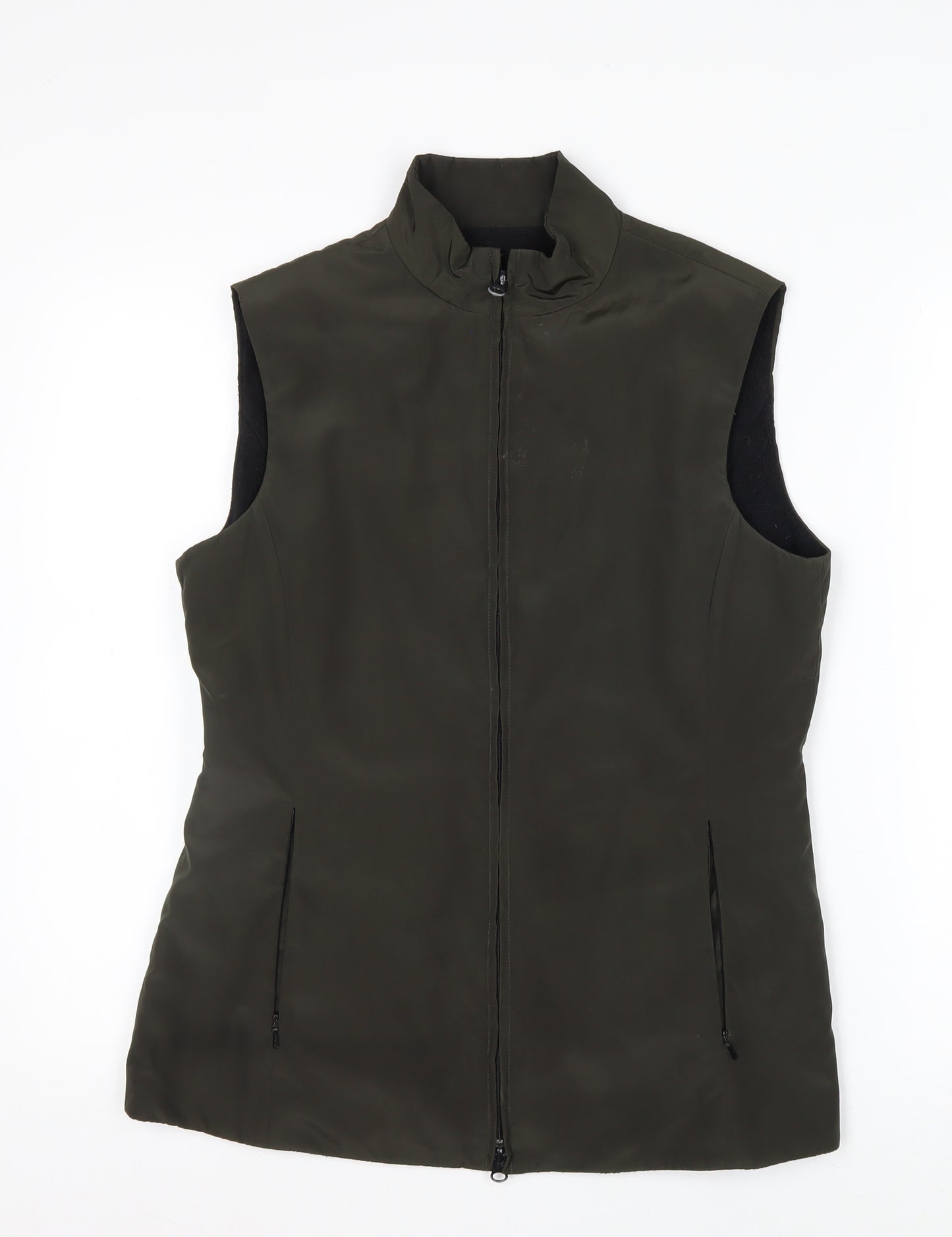 Planet Womens Green Size 8 Sleeveless Zip Waistcoat Bodywarmer