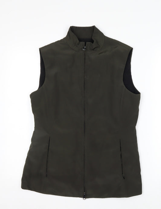 Planet Womens Green Size 8 Sleeveless Zip Waistcoat Bodywarmer