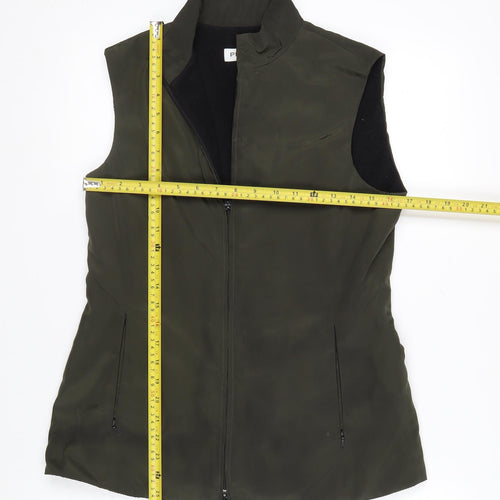 Planet Womens Green Size 8 Sleeveless Zip Waistcoat Bodywarmer