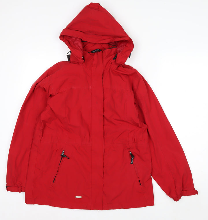 Valerie Hayes Women's Red Hooded Parka Jacket Size S