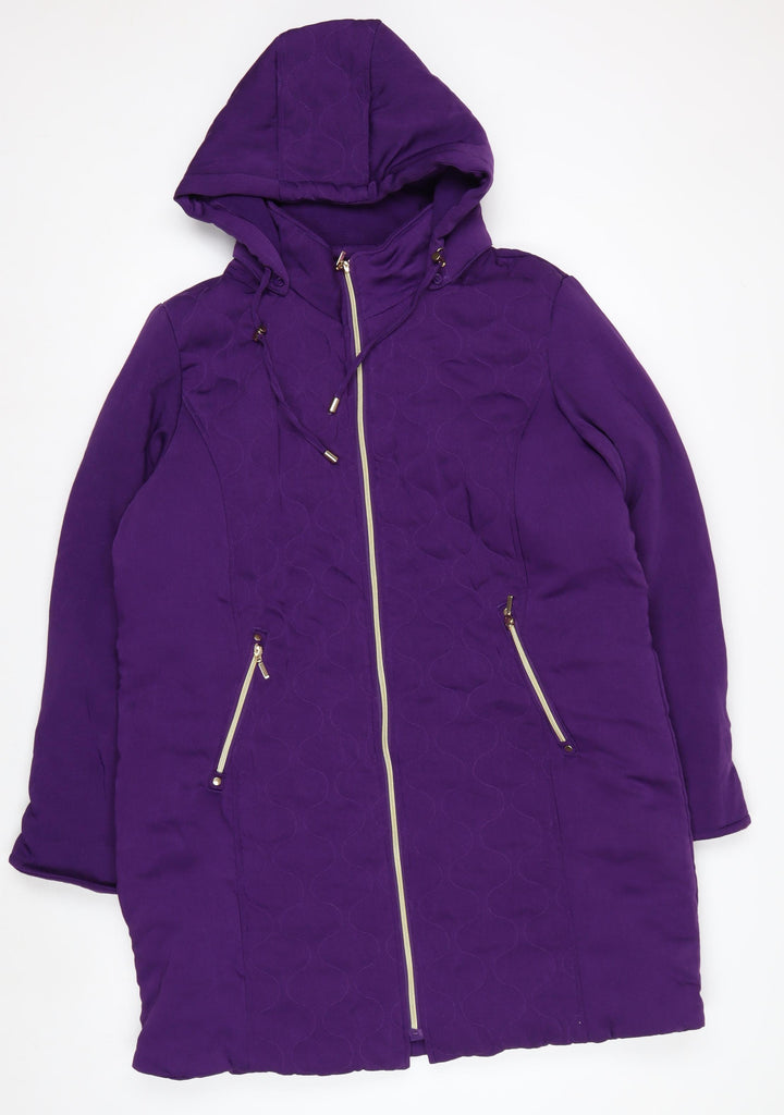 Isle Women’s Purple Long Hooded Puffer Coat Size 16