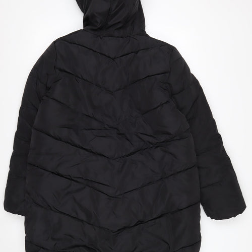 Marks and Spencer Girls Black 13-14 Years Hooded Puffer Coat Winter Jacket