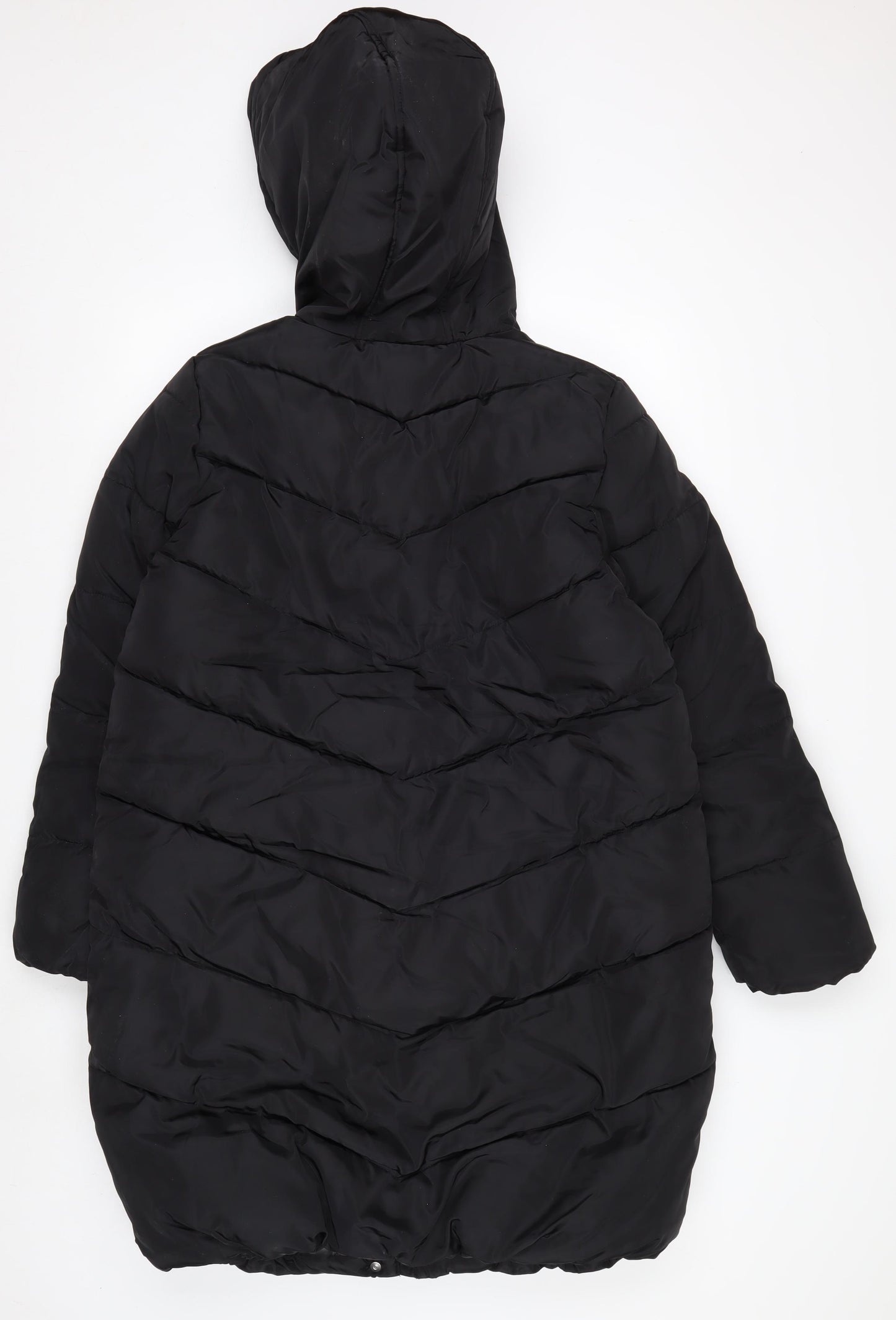 Marks and Spencer Girls Black 13-14 Years Hooded Puffer Coat Winter Jacket