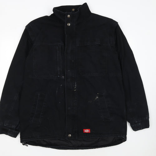 Dickies Men's Black L Cotton Work Jacket Lined Full Zip Workwear