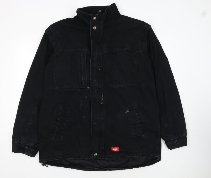 Dickies Men's Black L Cotton Work Jacket Lined Full Zip Workwear