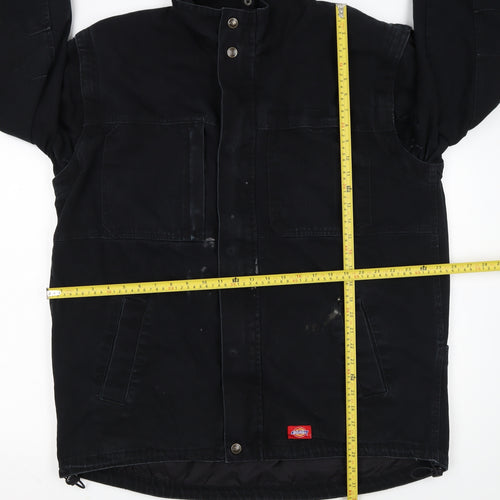 Dickies Men's Black L Cotton Work Jacket Lined Full Zip Workwear