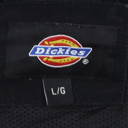 Dickies Men's Black L Cotton Work Jacket Lined Full Zip Workwear