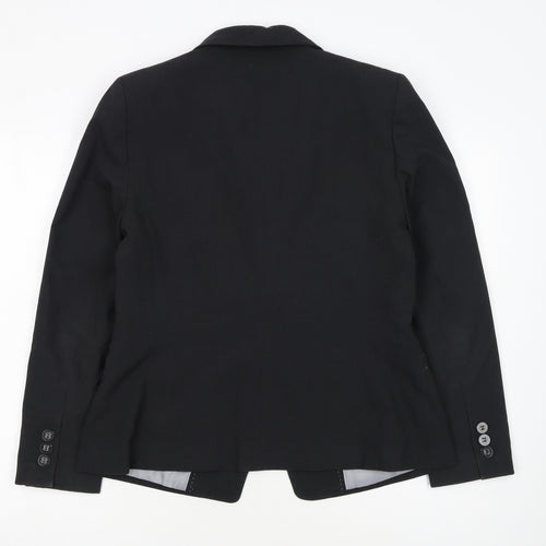 Marks and Spencer Women Black Size 14 Regular Fit Blazer Jacket