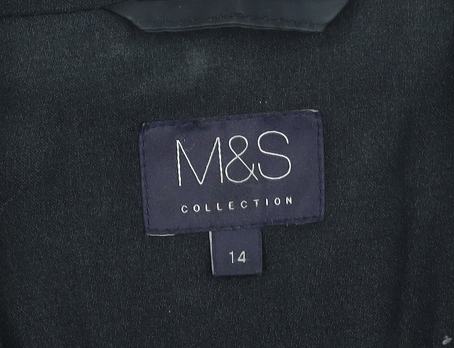 Marks and Spencer Women Black Size 14 Regular Fit Blazer Jacket