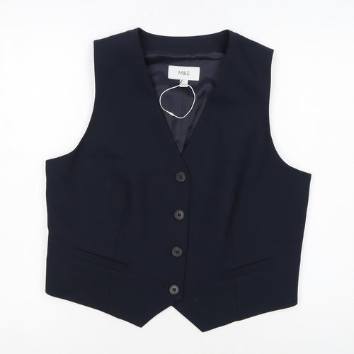 Marks and Spencer Women's Navy Blue Size 14 Tailored Suit Waistcoat