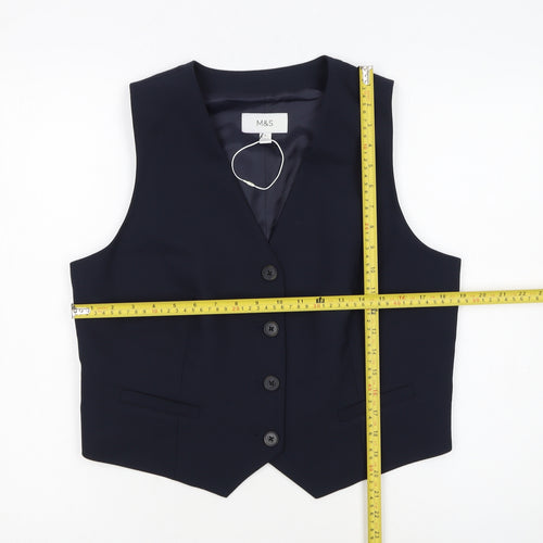 Marks and Spencer Women's Navy Blue Size 14 Tailored Suit Waistcoat