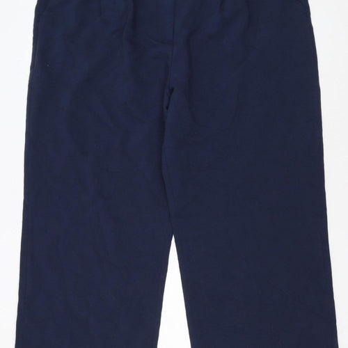 Abercrombie & Fitch Womens Navy Blue Cropped Trousers Size 18S