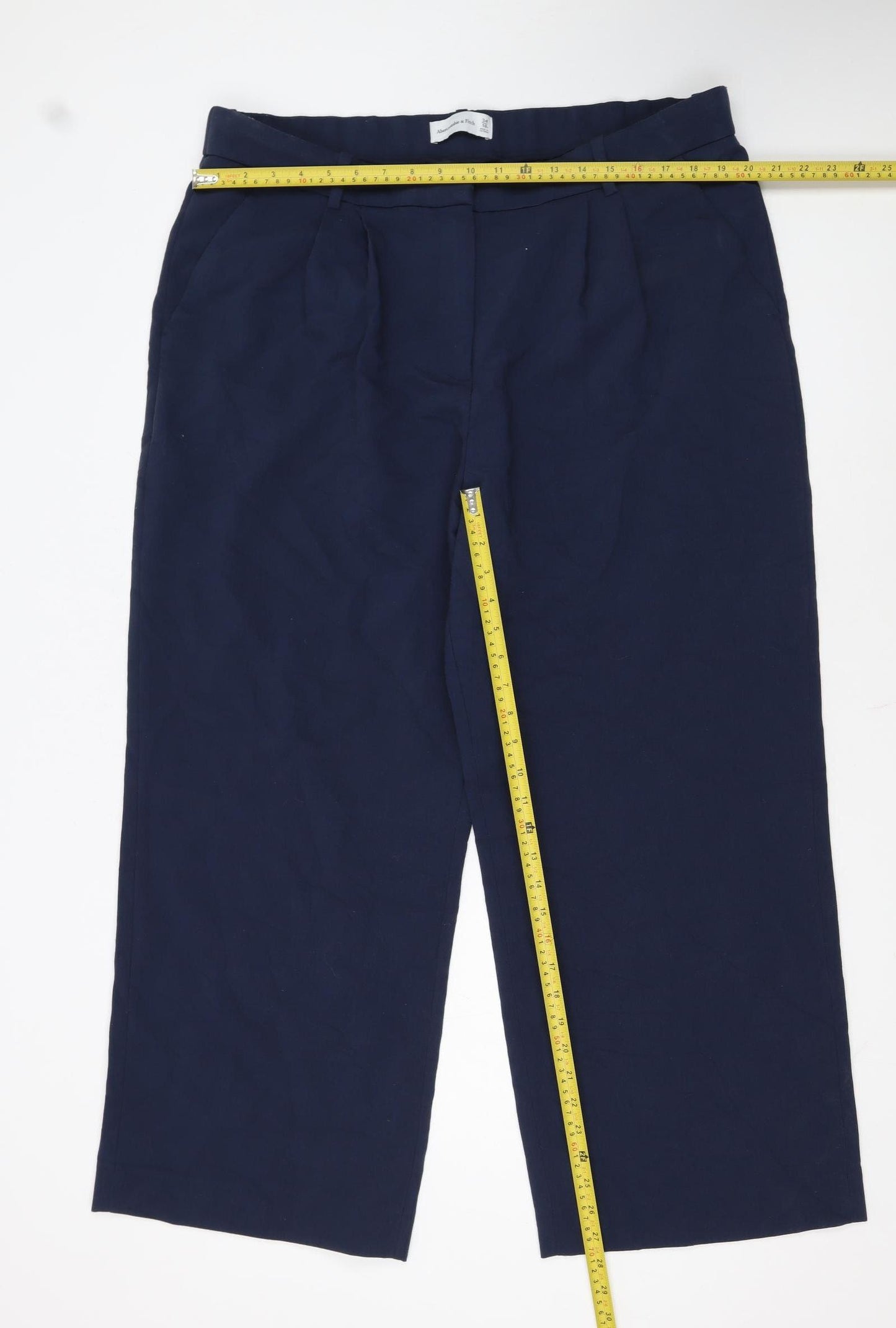 Abercrombie & Fitch Womens Navy Blue Cropped Trousers Size 18S