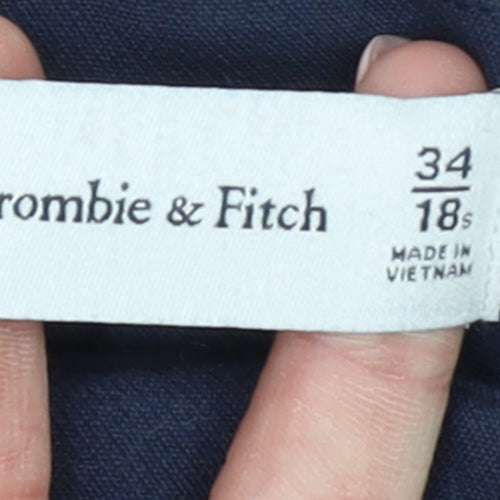 Abercrombie & Fitch Womens Navy Blue Cropped Trousers Size 18S