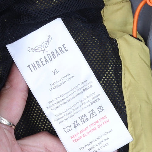 Threadbare Men's Yellow XL Windbreaker Hooded Jacket