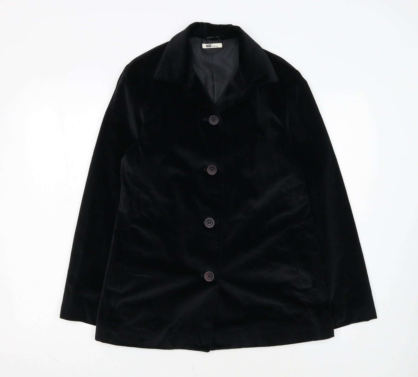 NCD Milano Women's Black Corduroy Blazer Size 14 Regular Fit