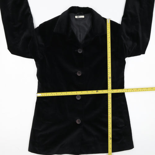 NCD Milano Women's Black Corduroy Blazer Size 14 Regular Fit