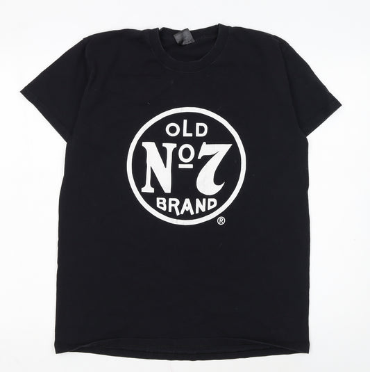 Jack Daniel's Men's Black L Old No.7 Logo Graphic Cotton T-Shirt
