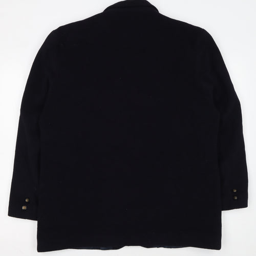 Imagination Womens Black Wool Blend Single-Breasted Blazer Size 18