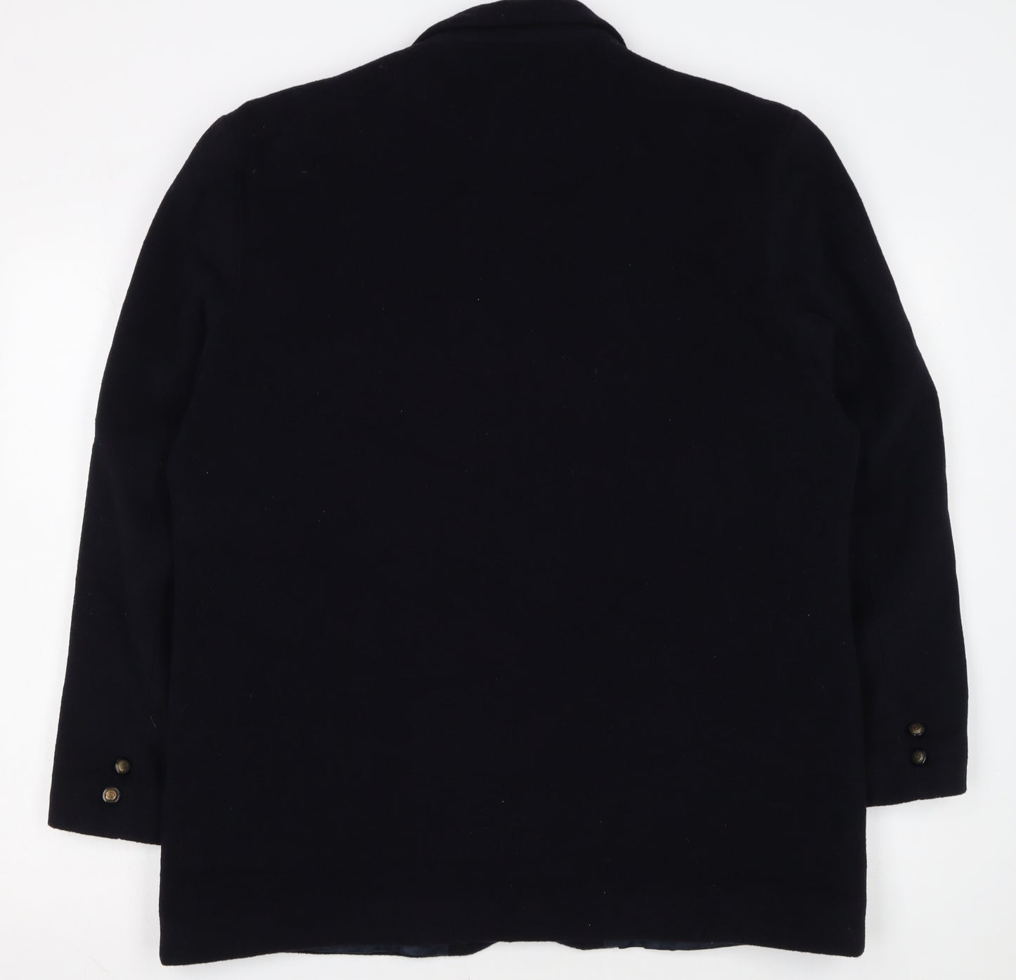 Imagination Womens Black Wool Blend Single-Breasted Blazer Size 18