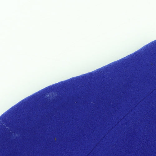Marks and Spencer Women Blue Wool Cashmere Mid-Length Zip Coat UK 12