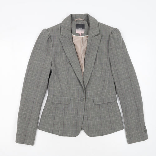 Next Women’s Grey Check Single-Breasted Blazer Size 6