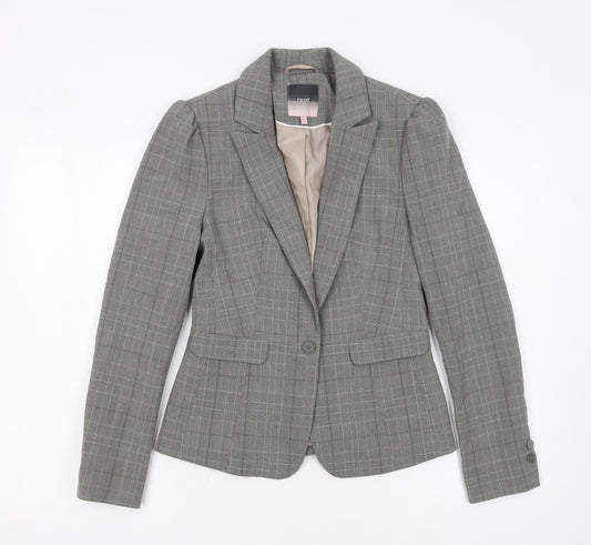 Next Women’s Grey Check Single-Breasted Blazer Size 6