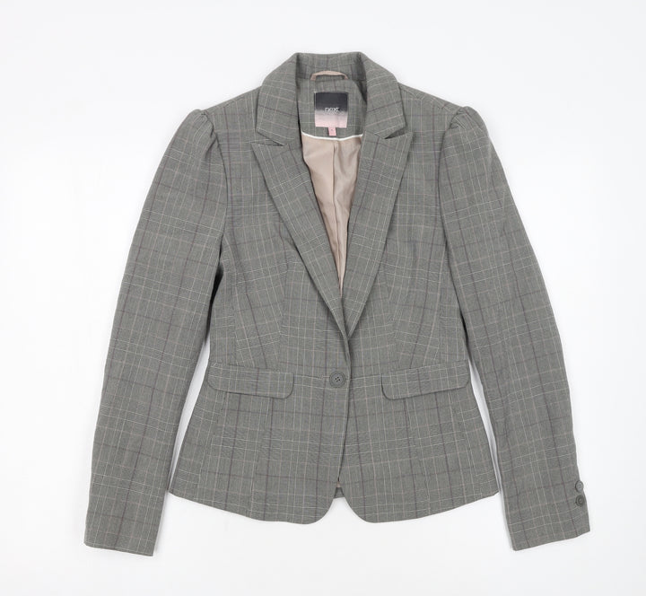 Next Women’s Grey Check Single-Breasted Blazer Size 6
