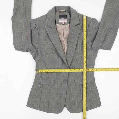 Next Women’s Grey Check Single-Breasted Blazer Size 6
