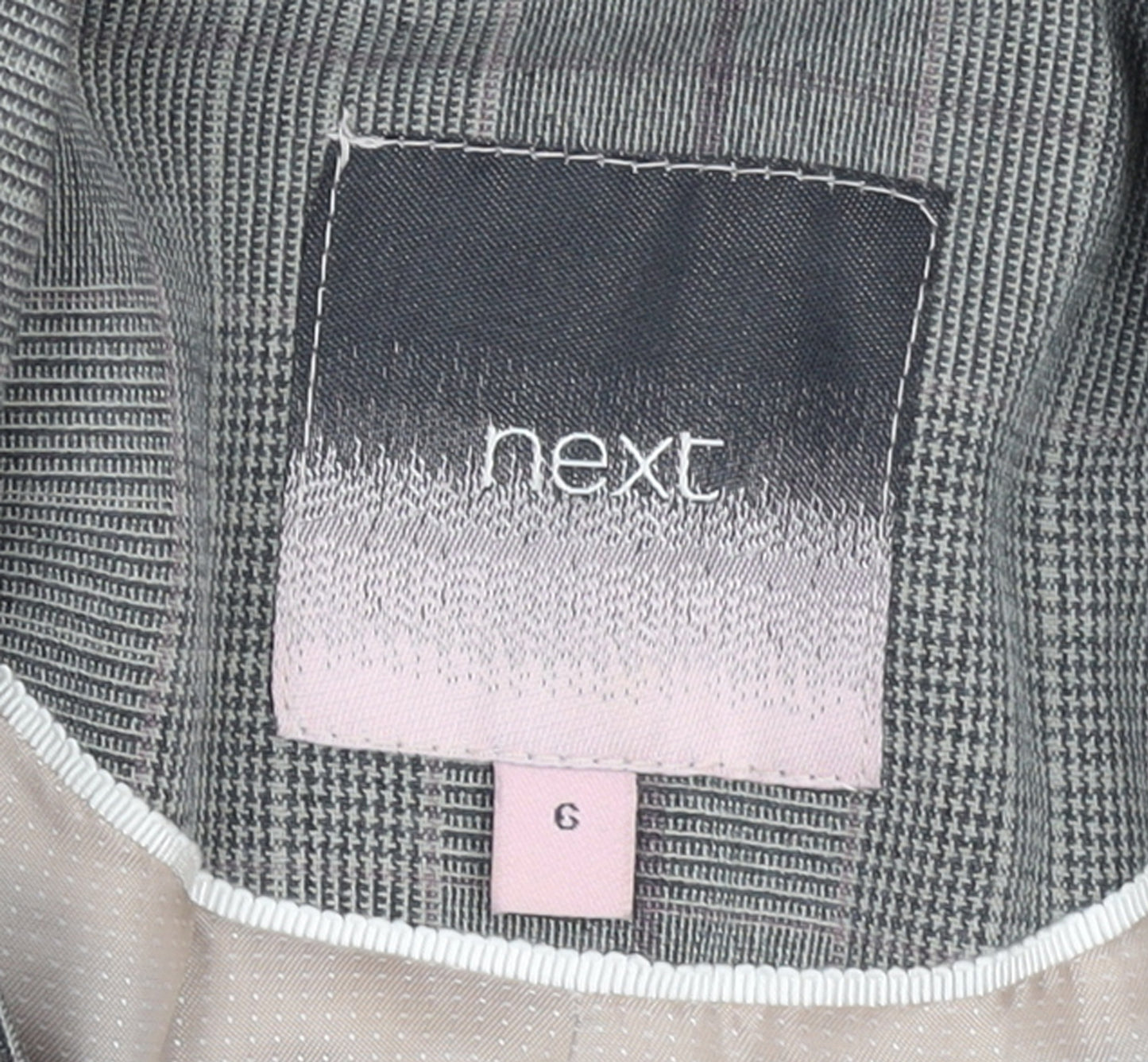Next Women’s Grey Check Single-Breasted Blazer Size 6