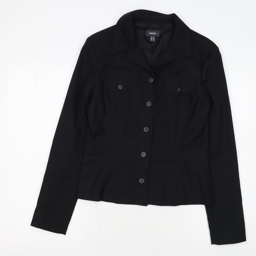 Mexx Women's Black Size 12 Fitted Button-Up Jacket