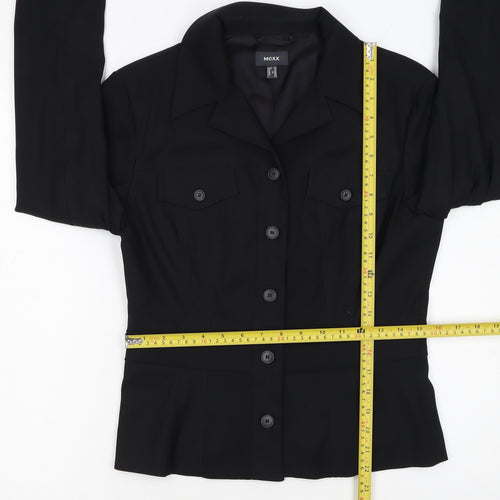 Mexx Women's Black Size 12 Fitted Button-Up Jacket