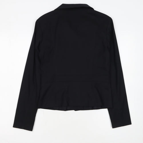 Mexx Women's Black Size 12 Fitted Button-Up Jacket