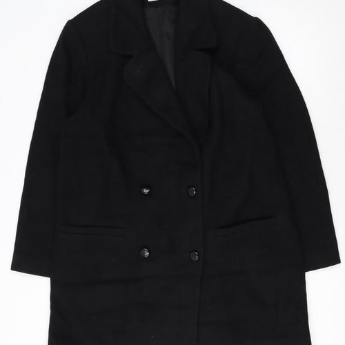 Forecaster of Boston Women's Black Wool Blend Long Overcoat Size 8