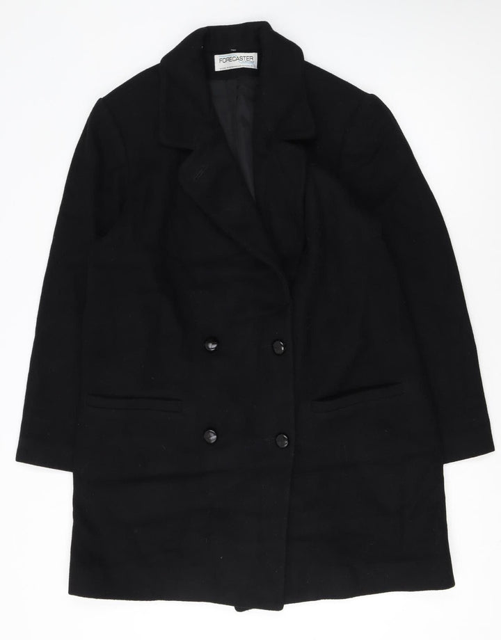 Forecaster of Boston Women's Black Wool Blend Long Overcoat Size 8