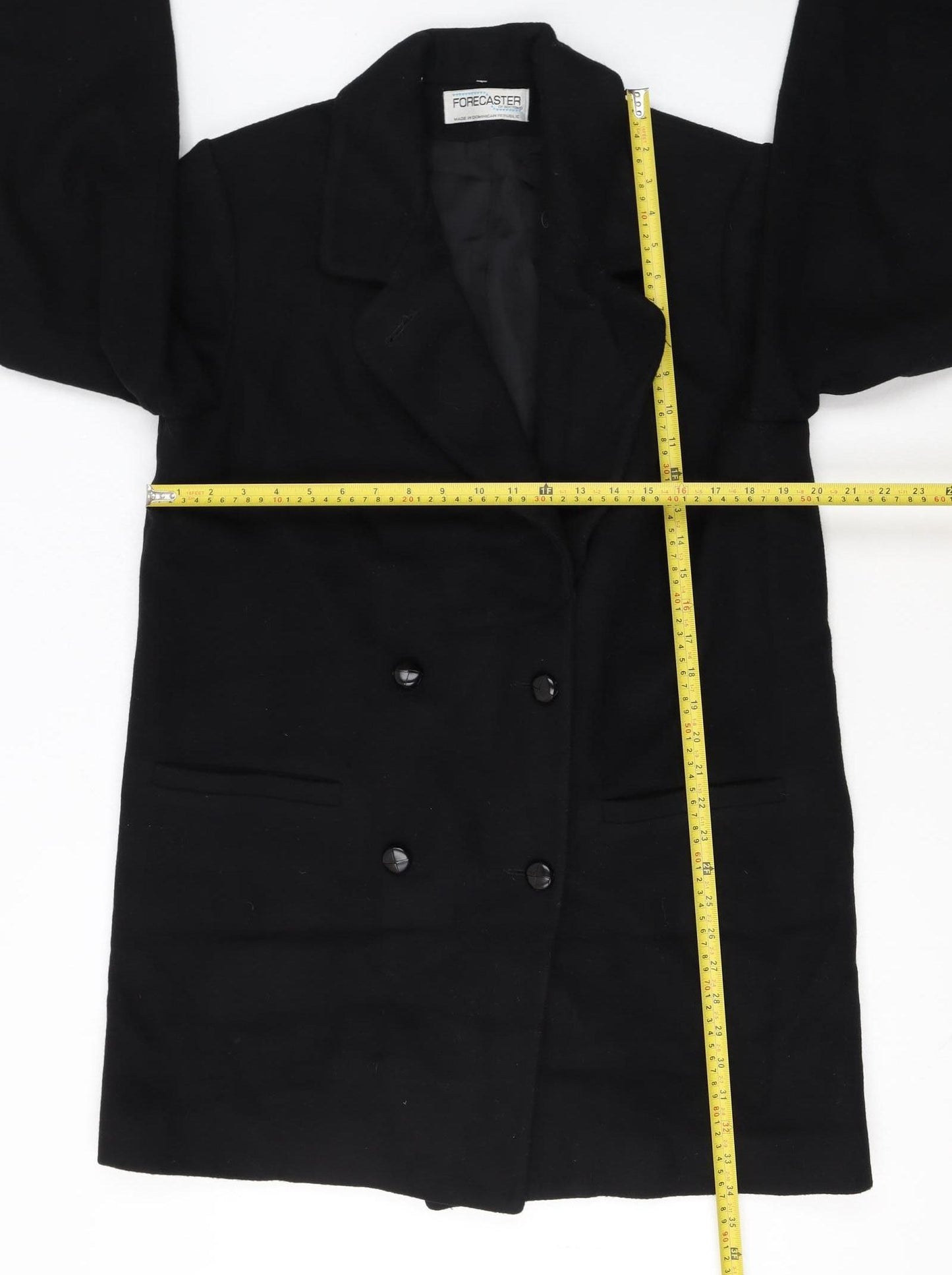 Forecaster of Boston Women's Black Wool Blend Long Overcoat Size 8