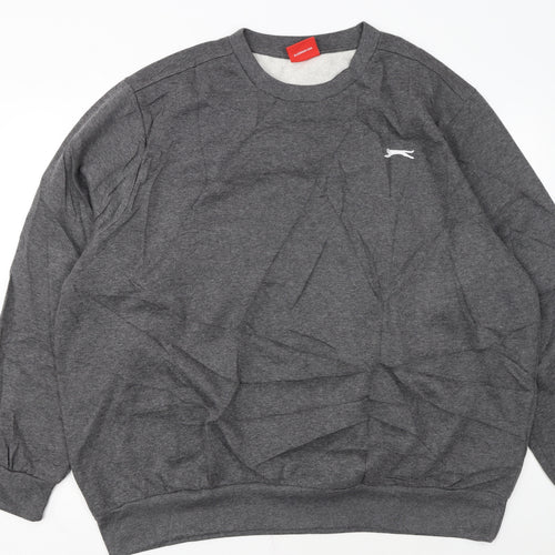 Slazenger Men's Grey 3XL Pullover Sweatshirt Crew Neck Fleece