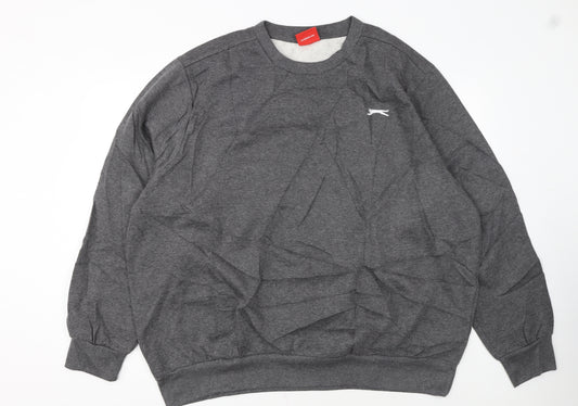 Slazenger Men's Grey 3XL Pullover Sweatshirt Crew Neck Fleece