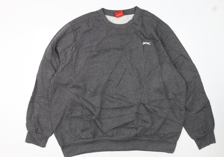 Slazenger Men's Grey 3XL Pullover Sweatshirt Crew Neck Fleece